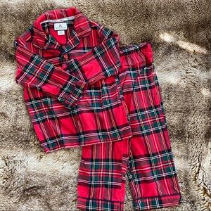 Petite Plume red tartan plaid Christmas PJs